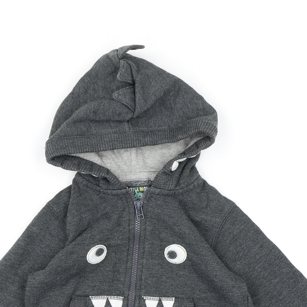 TU Boys Grey  Jersey Full Zip Hoodie Size 2-3 Years  - Little Monster