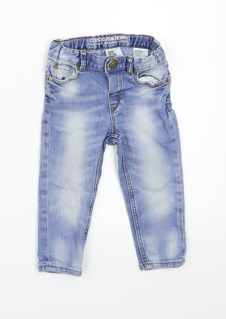 H&M Boys Blue  Denim Cargo Jeans Size 12 Months