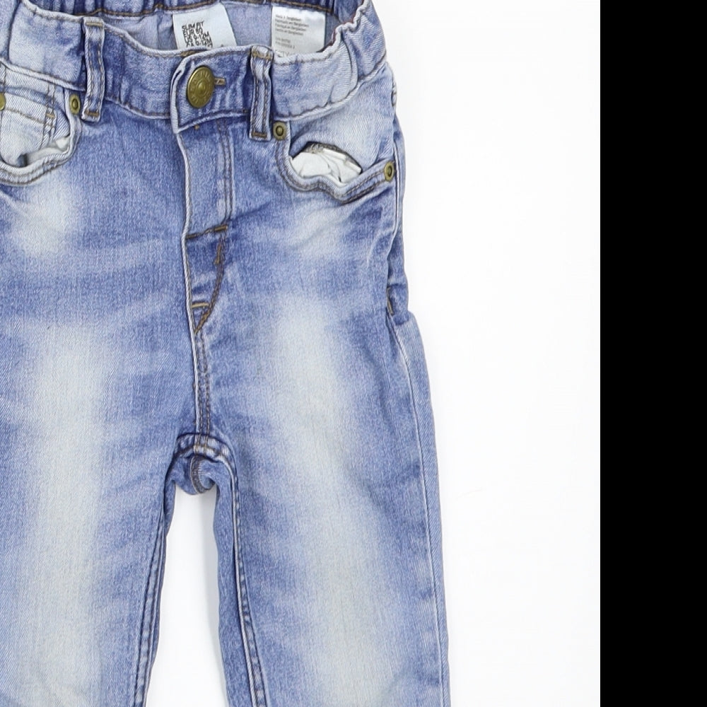 H&M Boys Blue  Denim Cargo Jeans Size 12 Months