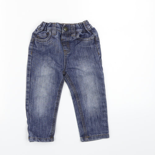 Little Rebel Boys Blue  Denim Cargo Jeans Size 18-24 Months
