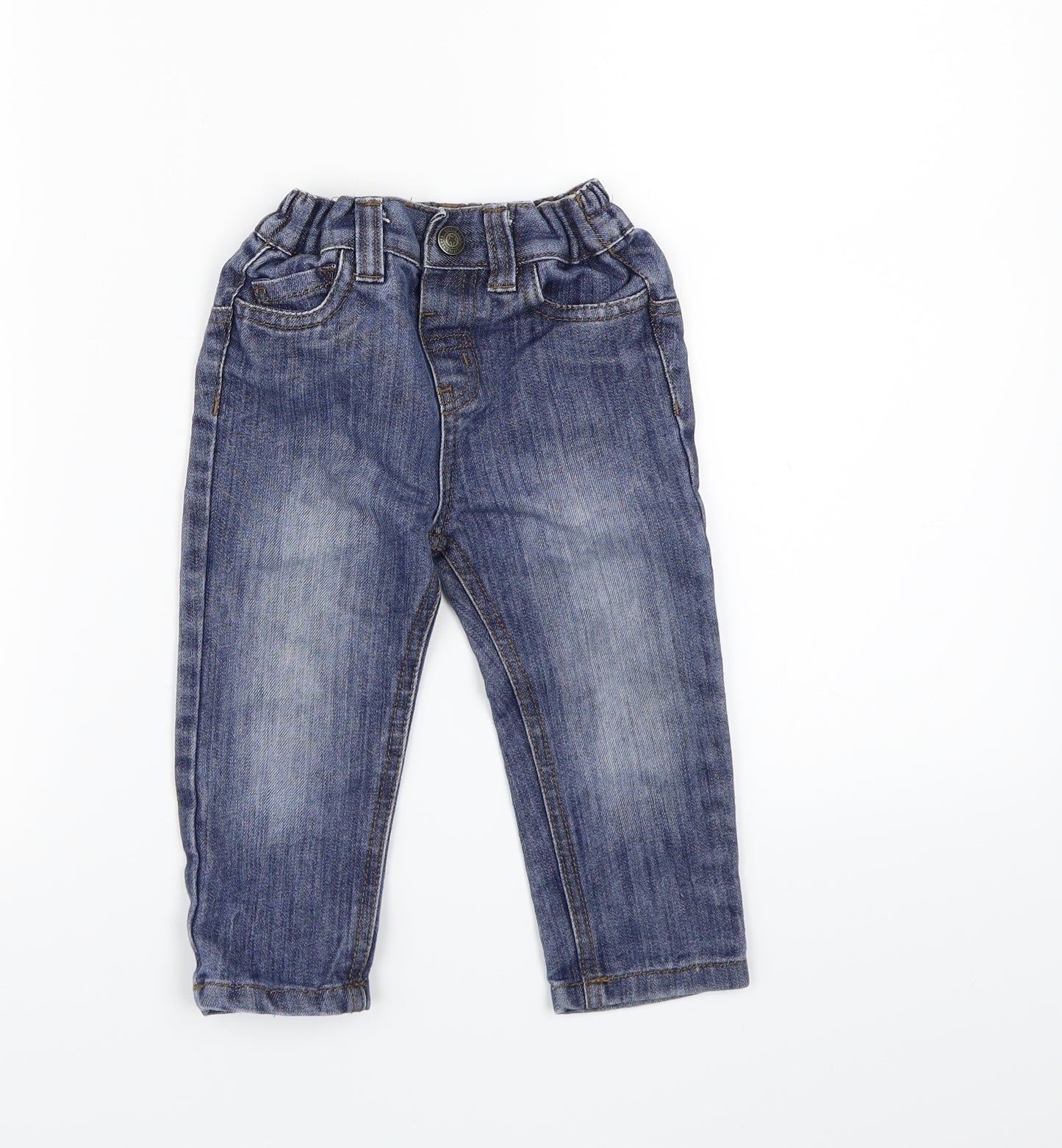 Little Rebel Boys Blue  Denim Cargo Jeans Size 18-24 Months