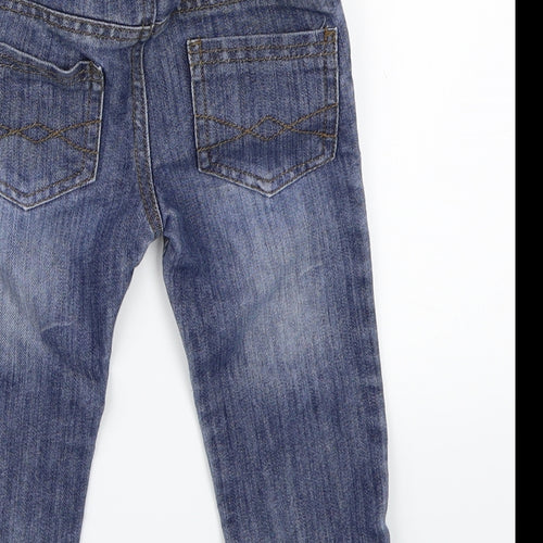 Little Rebel Boys Blue  Denim Cargo Jeans Size 18-24 Months