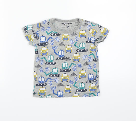 Front view of Next boys’ grey basic t-shirt, size 12-18, months