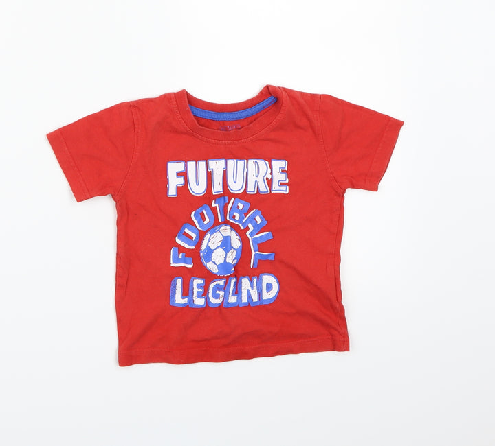 Little Rebel Boys Red   Basic T-Shirt Size 24 Months  - Football