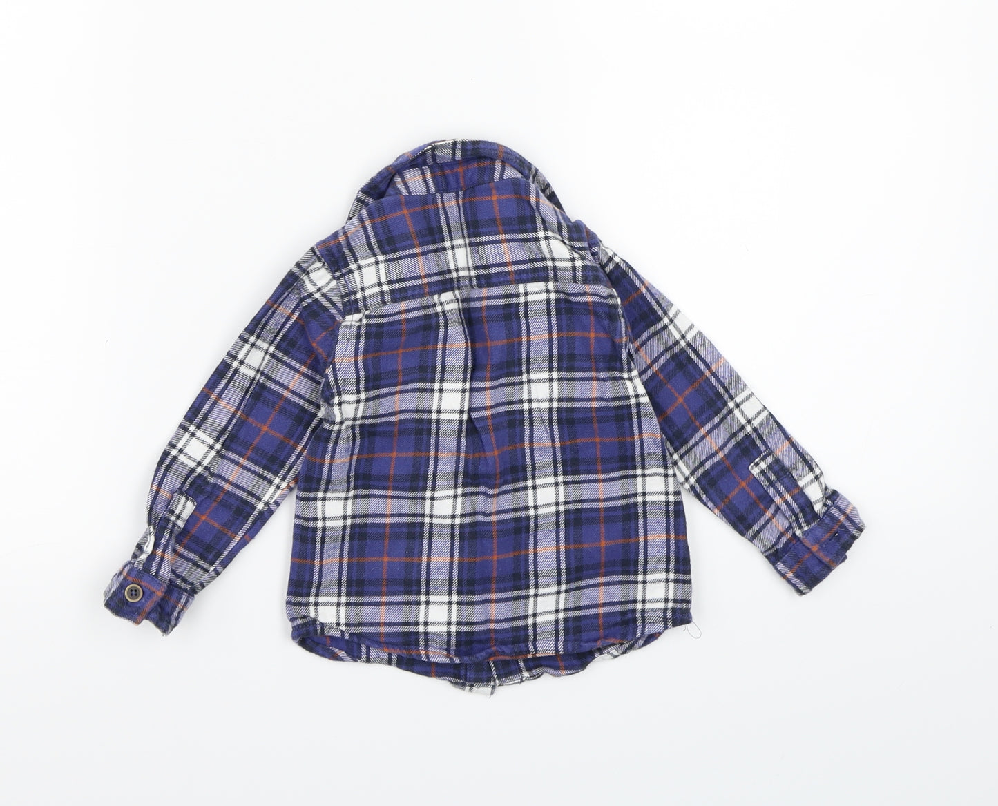 F&F Boys Blue Check  Basic Button-Up Size 12-18 Months