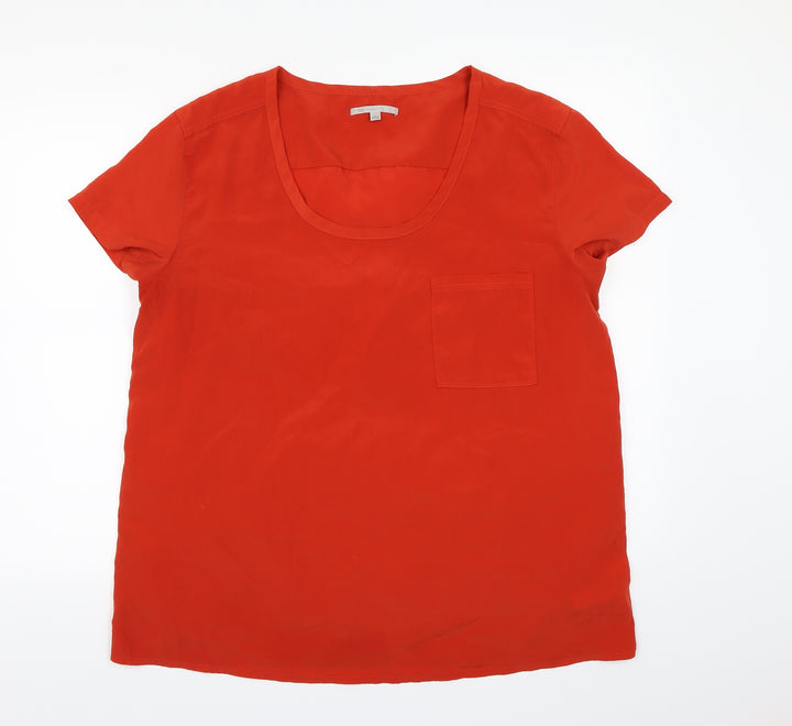 Gap Womens Orange Chiffon Basic Blouse Size XL