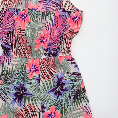 Primark Girls Multicoloured Floral Chiffon Playsuit One-Piece Size 12-13 Years