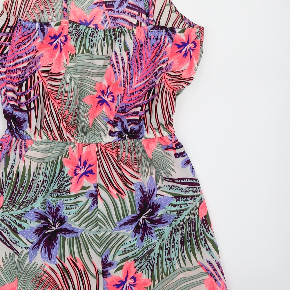 Primark Girls Multicoloured Floral Chiffon Playsuit One-Piece Size 12-13 Years