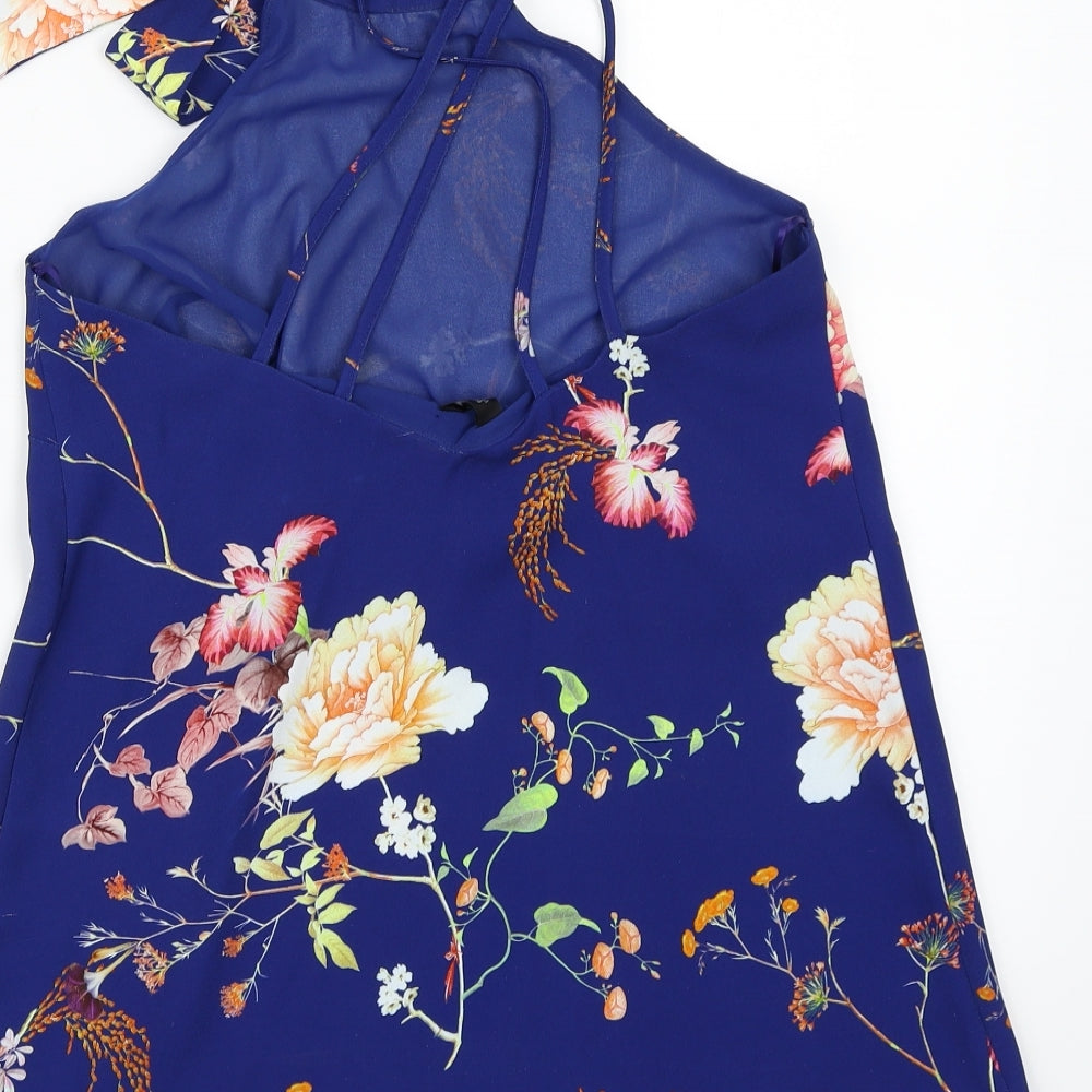 River Island Womens Black Floral Chiffon Basic Tank Size 8