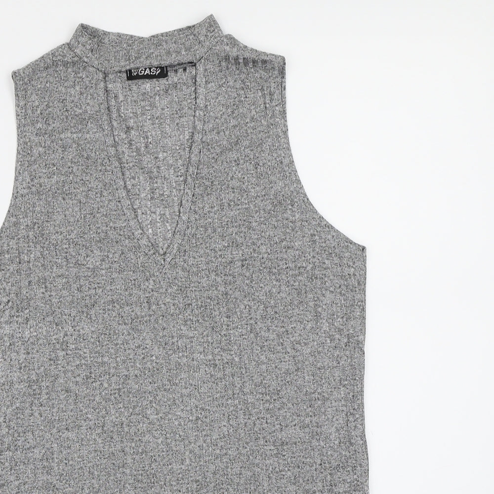 Out Of Gas Womens Grey   Basic Blouse Size 8