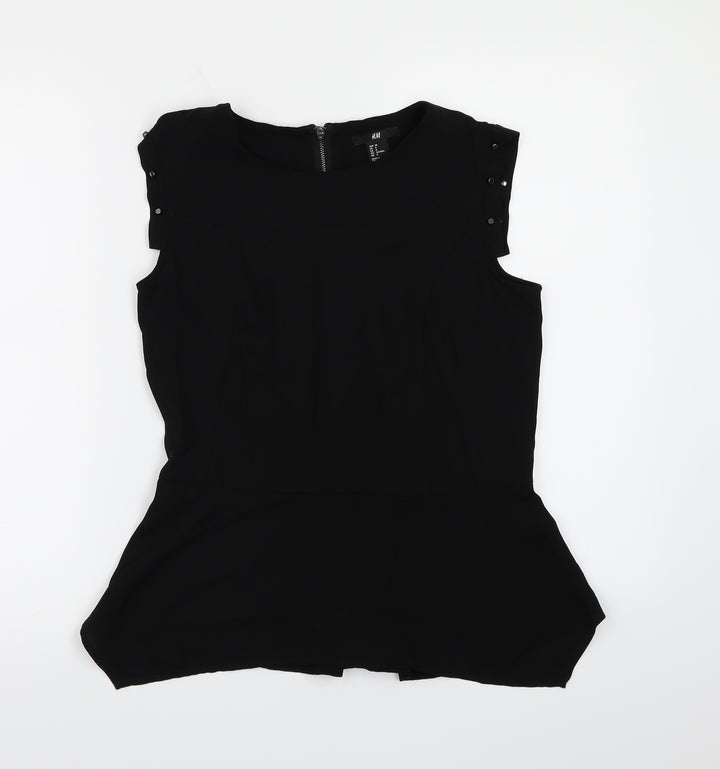 H&M Womens Black   Basic Blouse Size 10
