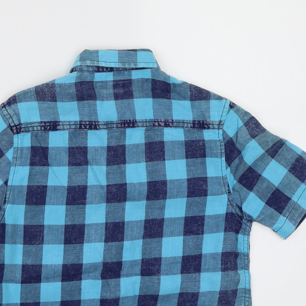 NEXT Boys Blue Check  Basic Button-Up Size 9 Years