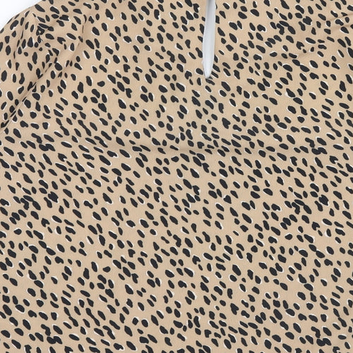 New Look Womens Beige Animal Print  Basic Blouse Size 8