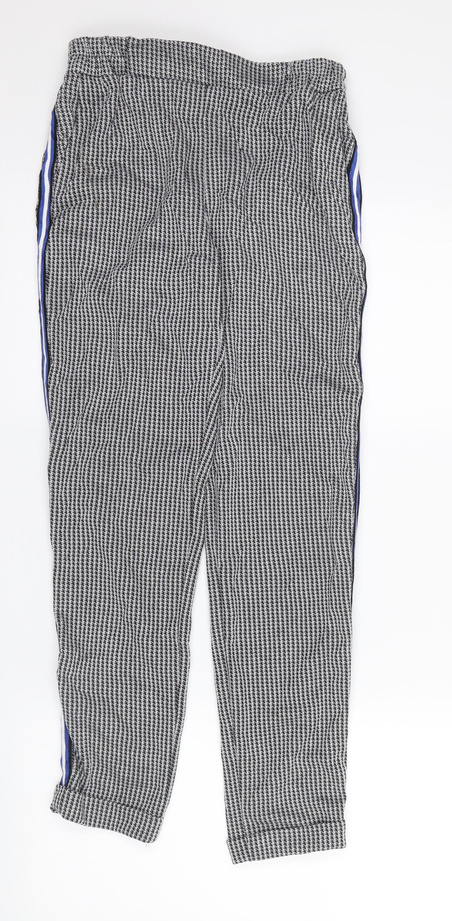 Primark Womens Black Geometric  Jogger Trousers Size 6 L26 in
