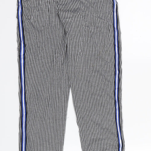 Primark Womens Black Geometric  Jogger Trousers Size 6 L26 in