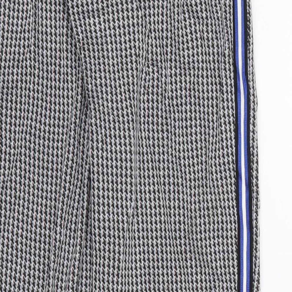 Primark Womens Black Geometric  Jogger Trousers Size 6 L26 in
