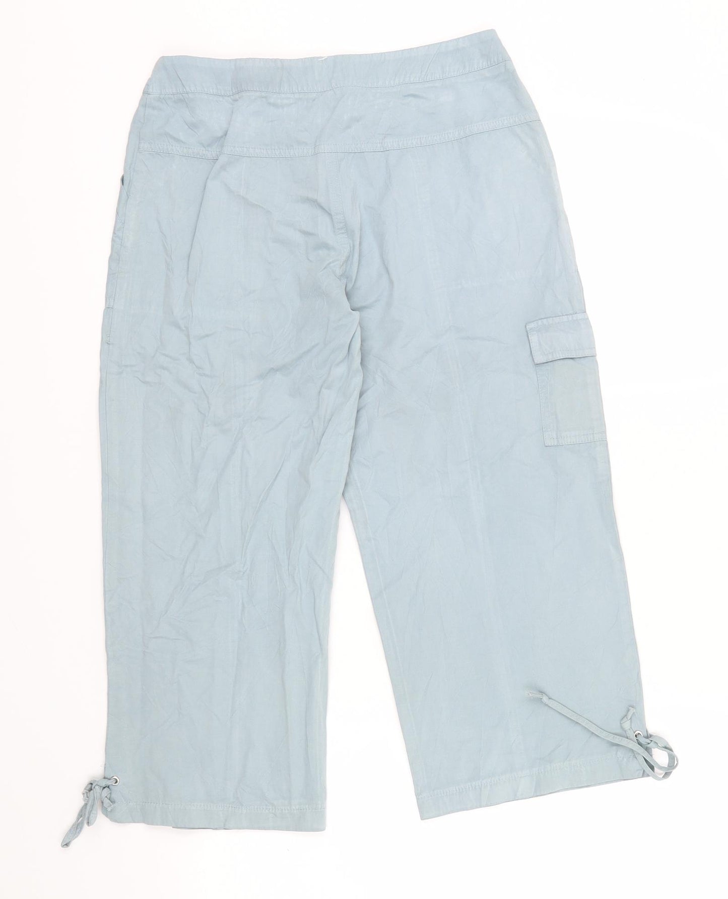 C.M.D Womens Blue   Cropped Trousers Size 10 L20 in