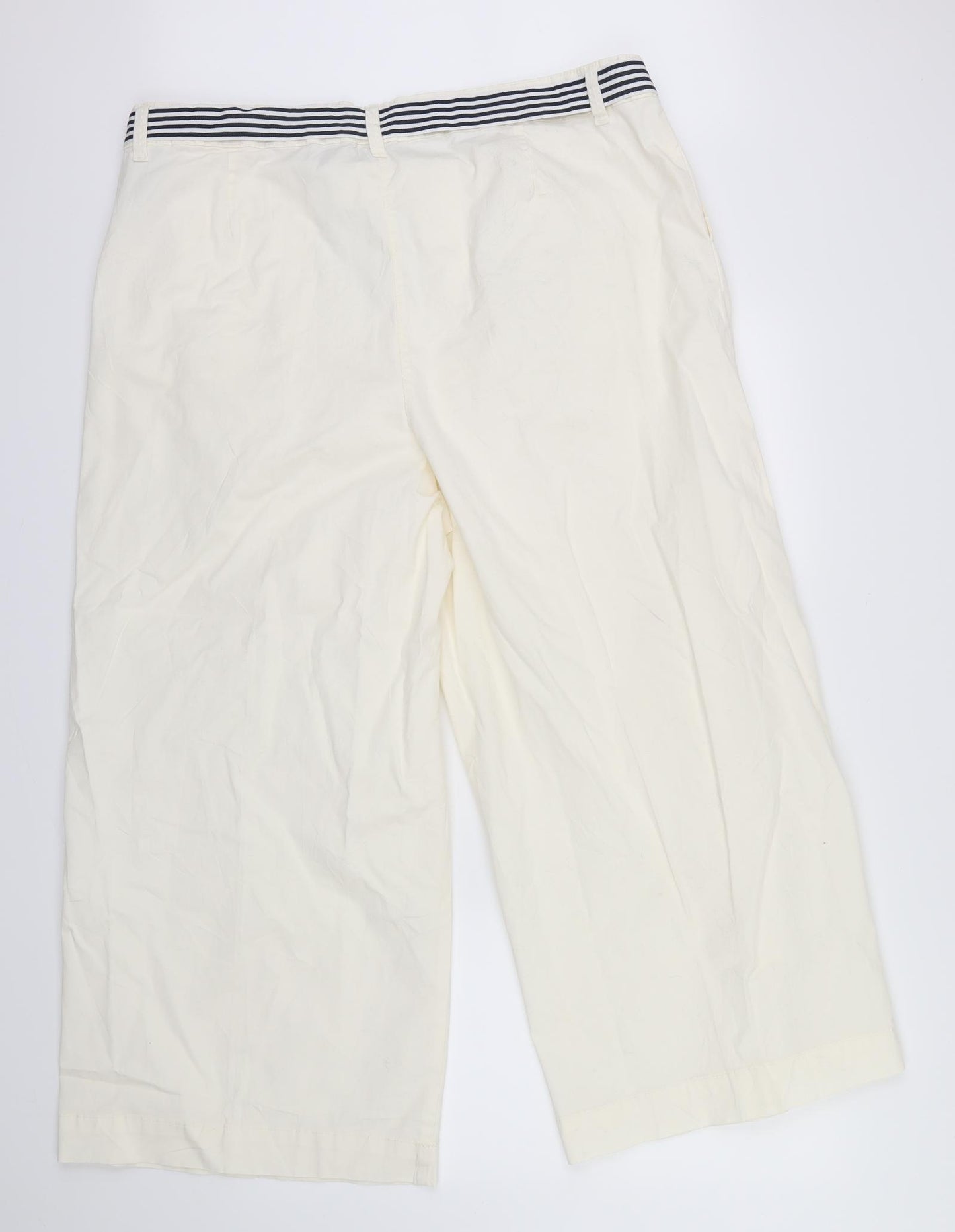 M&S Womens White   Trousers  Size 24 L27 in