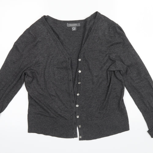 Primark Womens Grey   Cardigan Jumper Size M