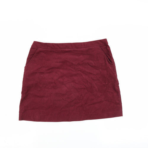 H&M Womens Purple  Corduroy A-Line Skirt Size 12