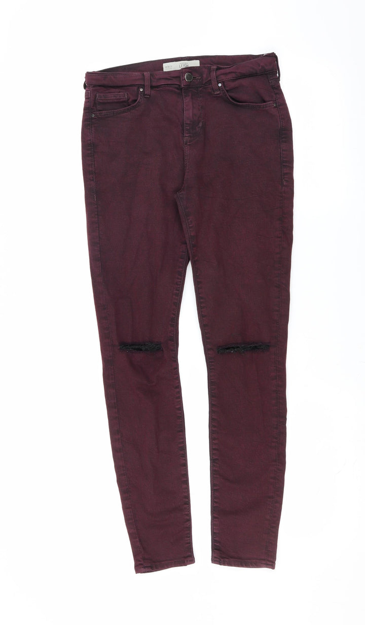 Topshop Womens Purple Denim Skinny Jeans Size 28 in L30 in