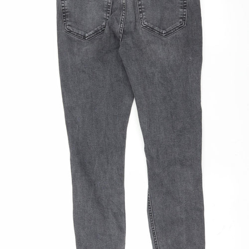 Topshop Womens Grey  Denim Skinny Jeans Size 28 in L30 in - Distressed