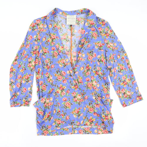 River Island Womens Blue Floral  Jacket Blazer Size 10