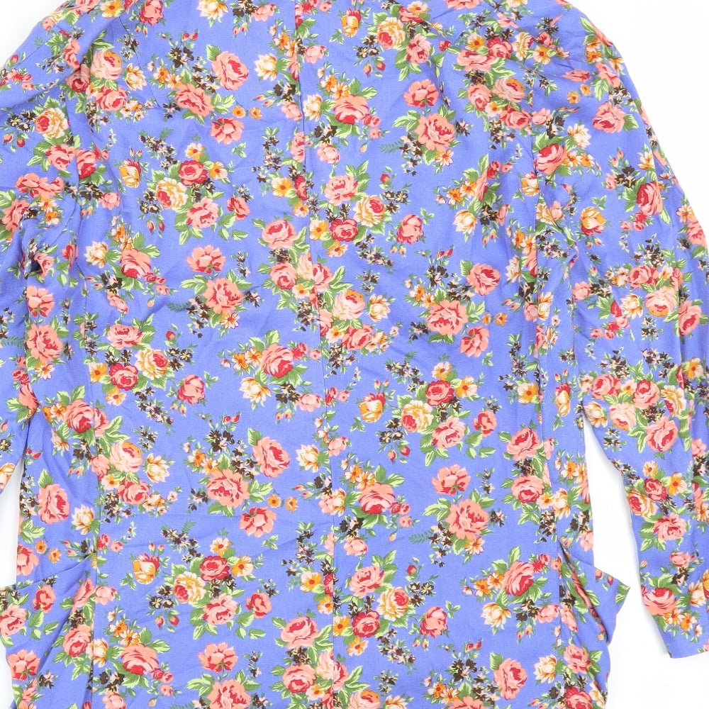 River Island Womens Blue Floral  Jacket Blazer Size 10