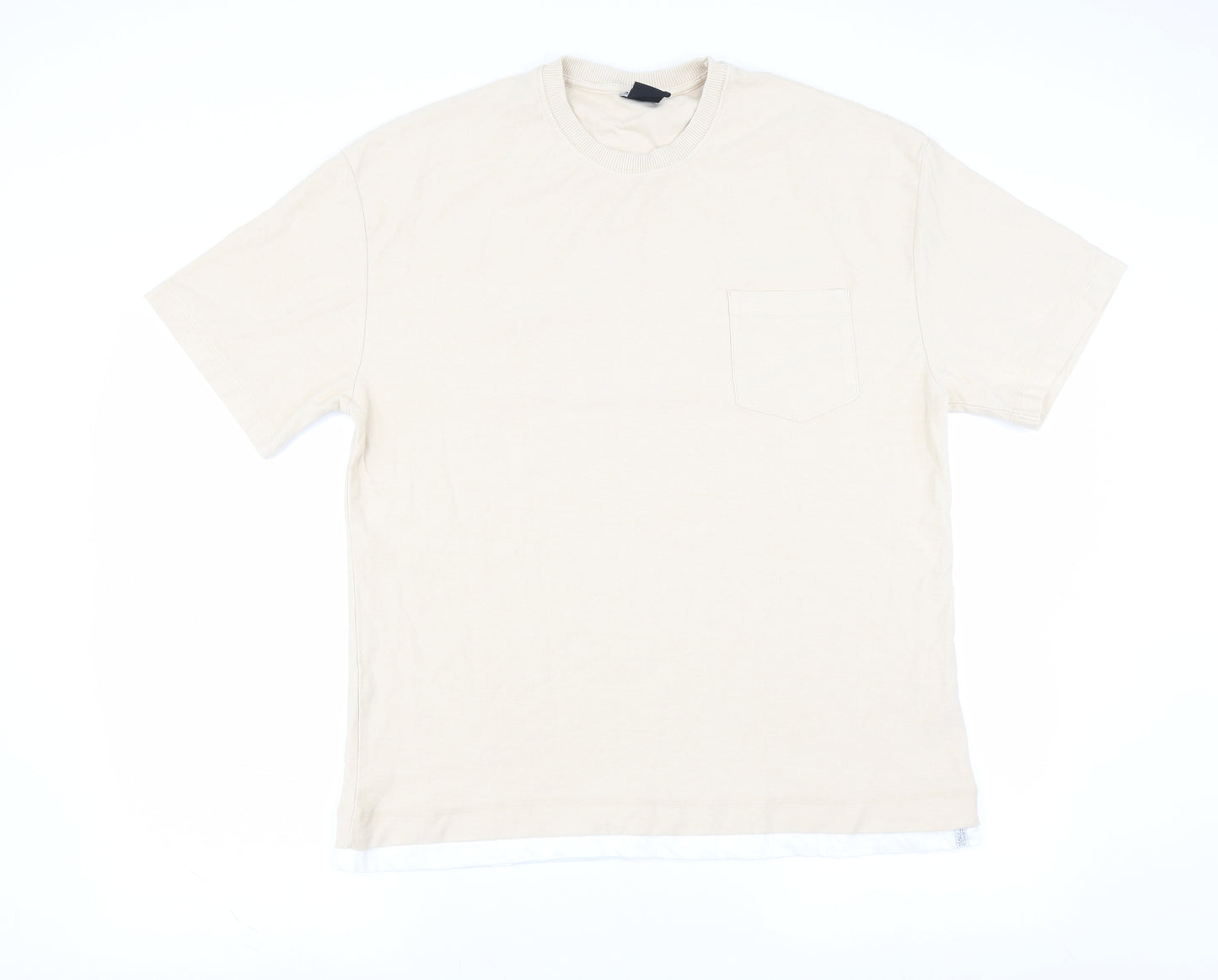 Zara Mens Beige    T-Shirt Size M