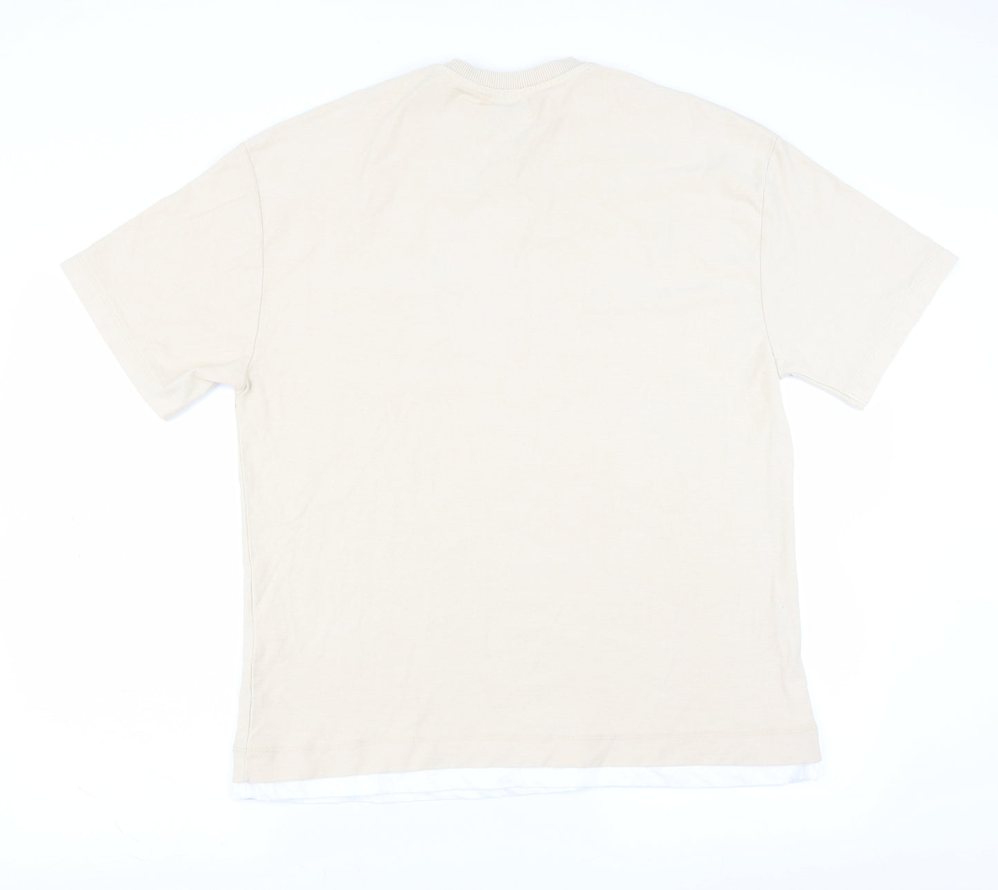Zara Mens Beige    T-Shirt Size M