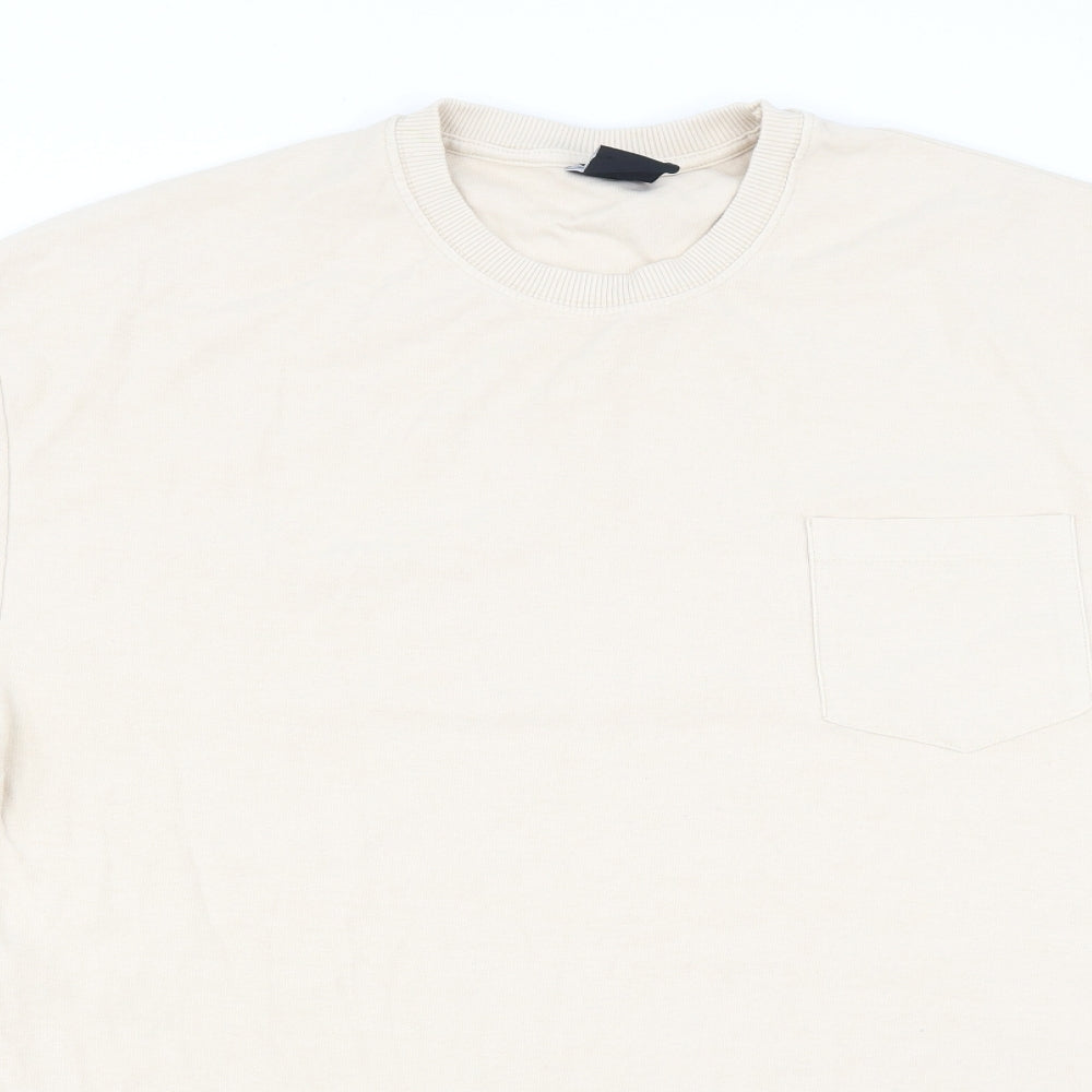 Zara Mens Beige    T-Shirt Size M
