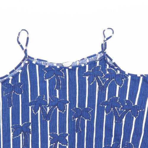 Zara Girls Blue Striped  Camisole T-Shirt Size 13-14 Years  - Palm Tree