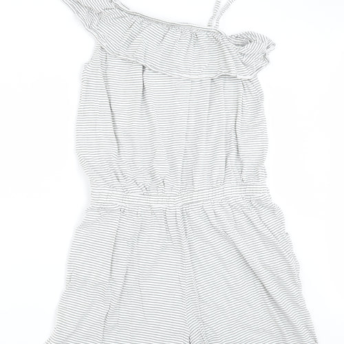 NEXT Girls Grey Striped  Playsuit One-Piece Size 15 Years