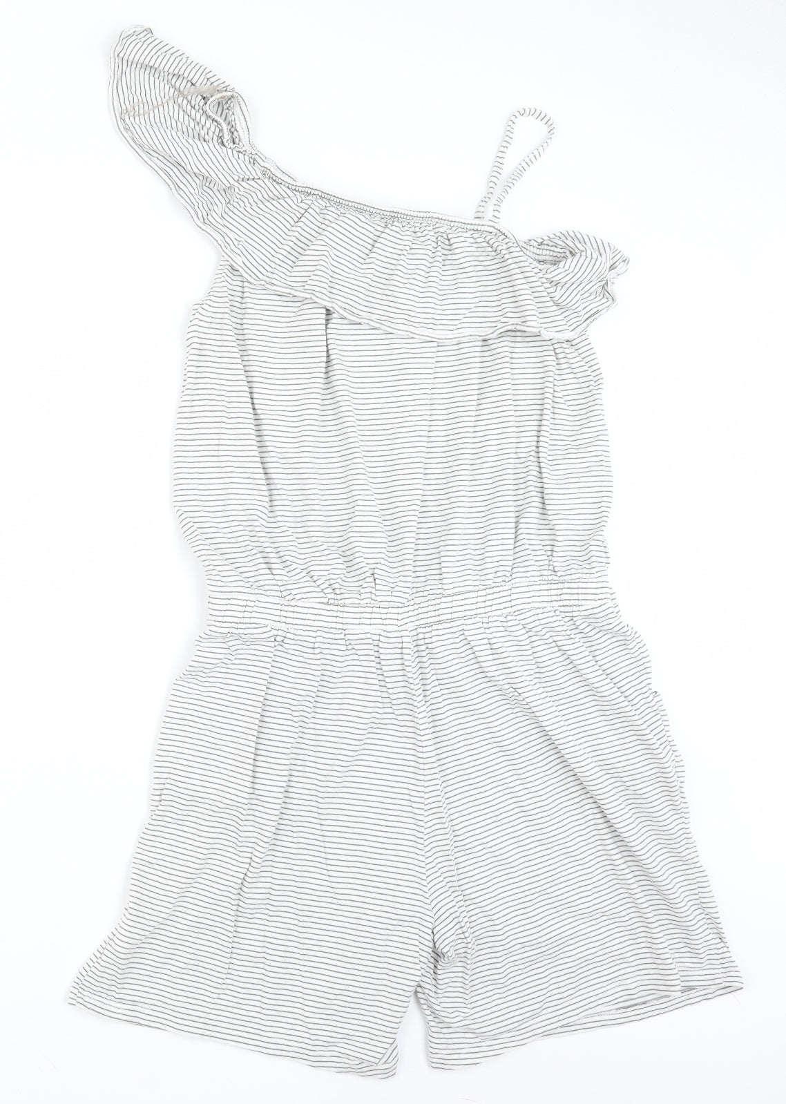 NEXT Girls Grey Striped  Playsuit One-Piece Size 15 Years