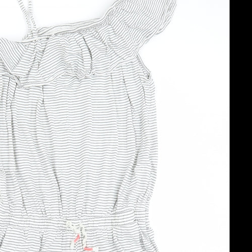 NEXT Girls Grey Striped  Playsuit One-Piece Size 15 Years