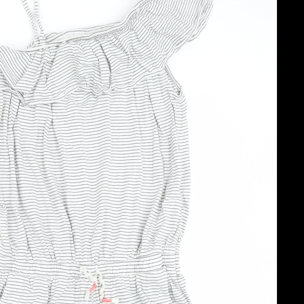 NEXT Girls Grey Striped  Playsuit One-Piece Size 15 Years