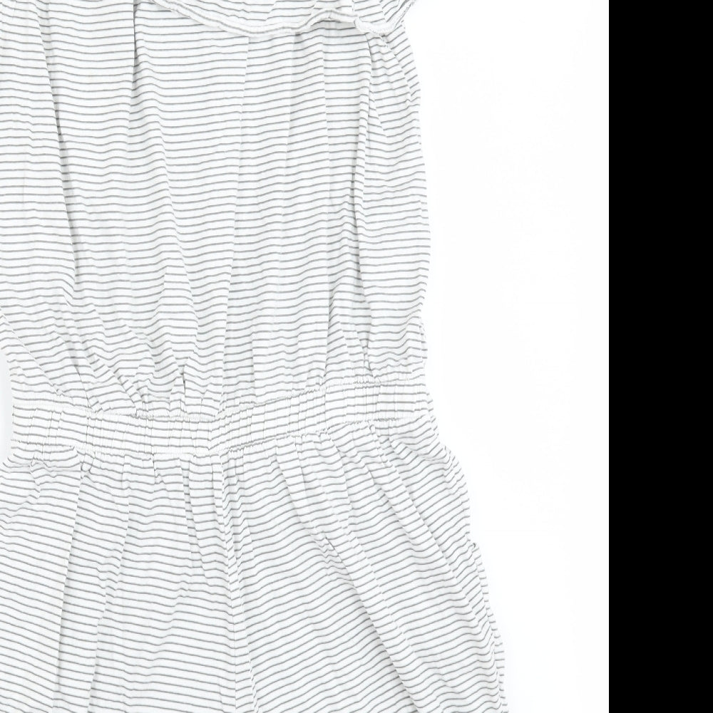 NEXT Girls Grey Striped  Playsuit One-Piece Size 15 Years