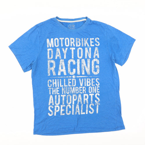 Easy Mens Blue    T-Shirt Size L  - motorbike racing