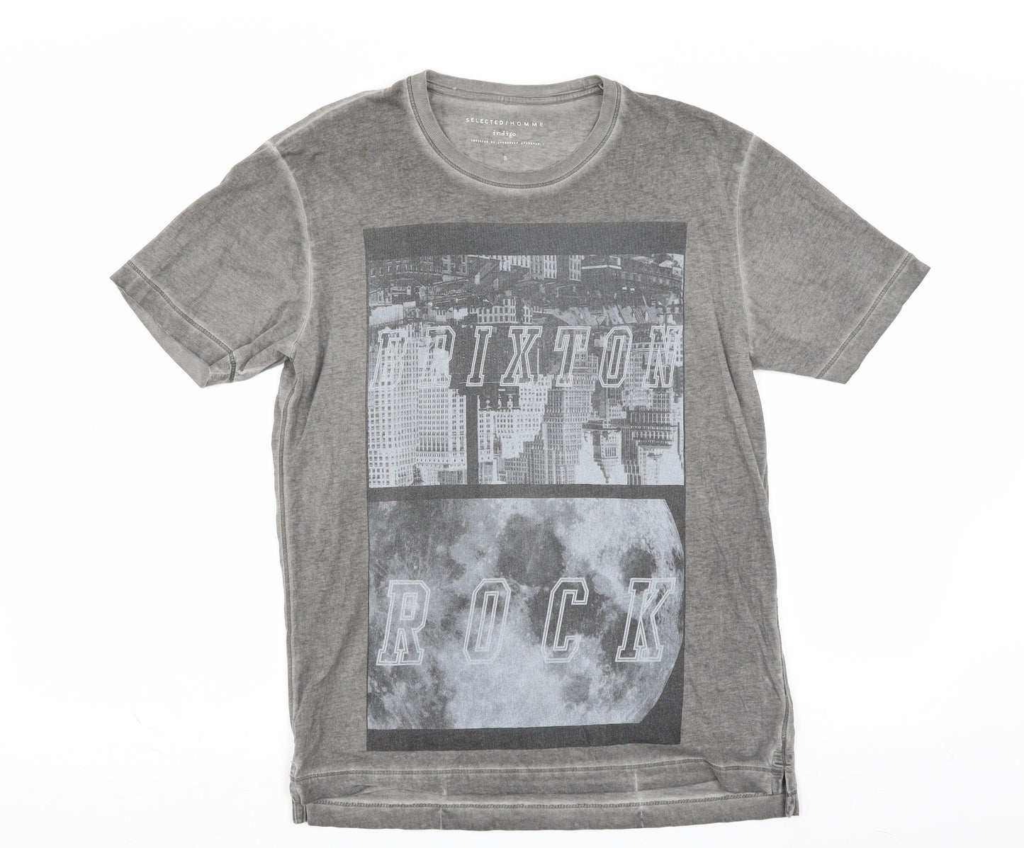 Indigo Mens Grey    T-Shirt Size S  - brixton