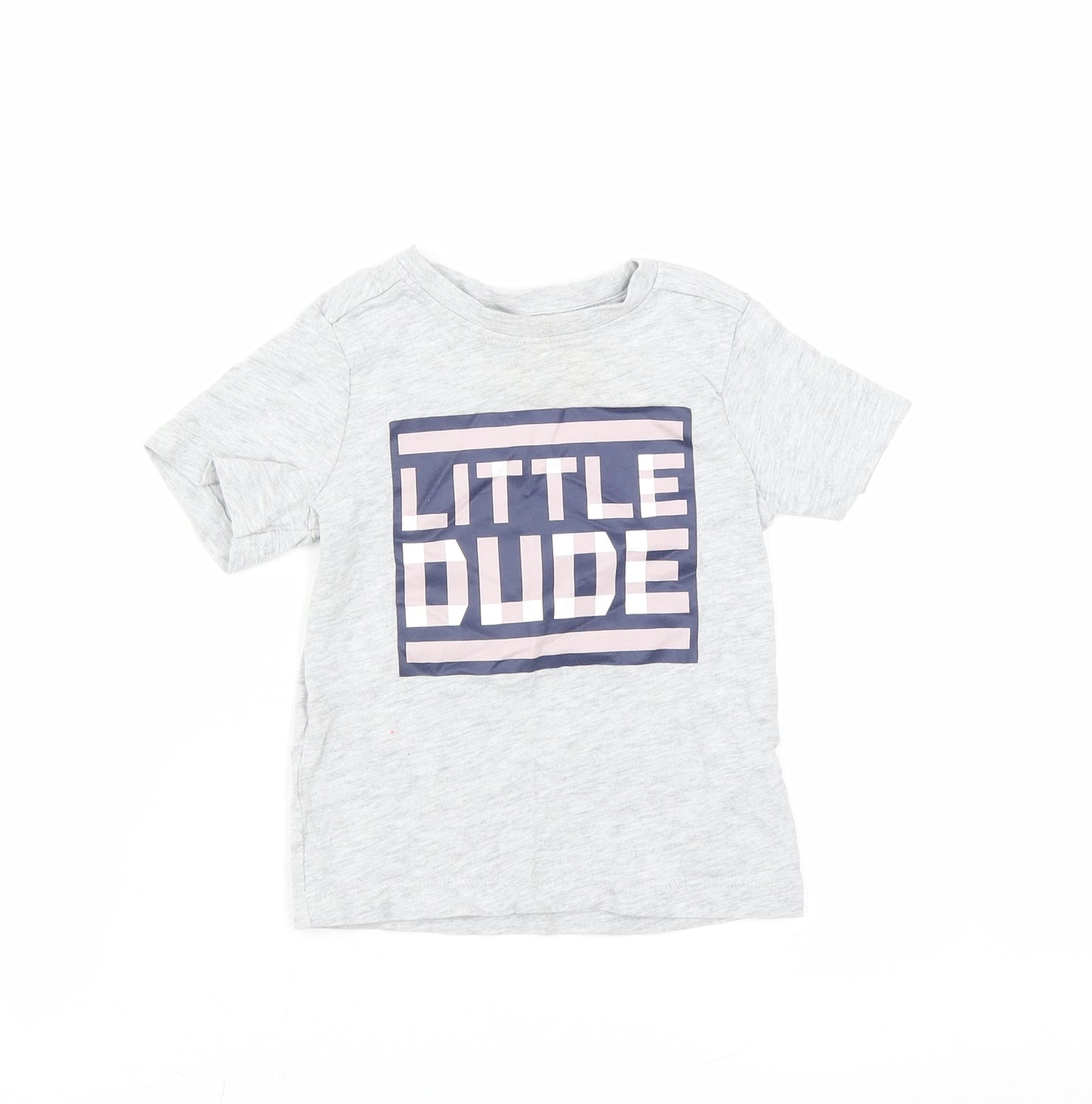 Nutmeg Baby Grey   Basic T-Shirt Size 12-18 Months  - little dude