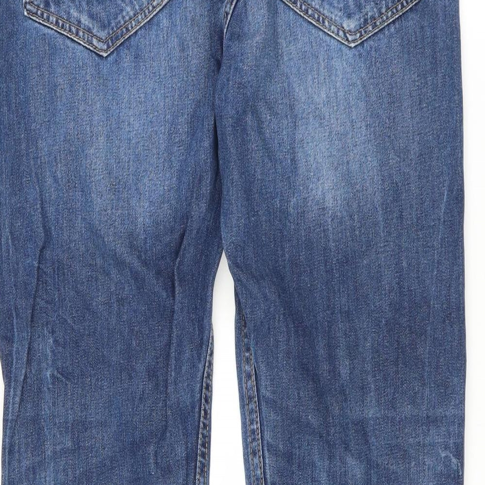 Peacocks Mens Blue  Denim Straight Jeans Size 34 in L31 in - distressed