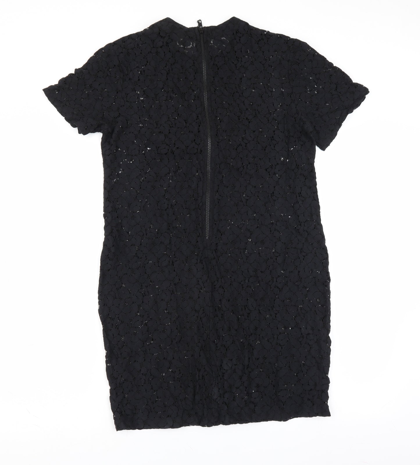 ASOS Womens Black Floral  T-Shirt Dress  Size 10  - sheer lace, when was the last time