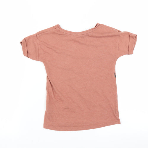 Sainsburys Girls Brown   Basic T-Shirt Size 6 Years  - animal