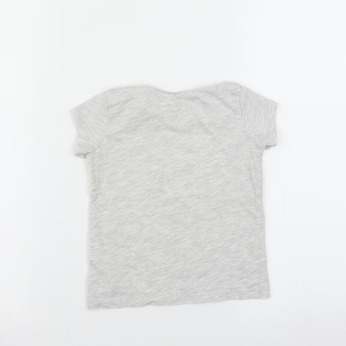 Primark Girls Grey   Basic T-Shirt Size 2-3 Years  - unicorn