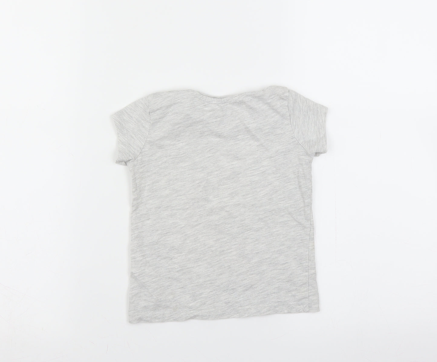 Primark Girls Grey   Basic T-Shirt Size 2-3 Years  - unicorn
