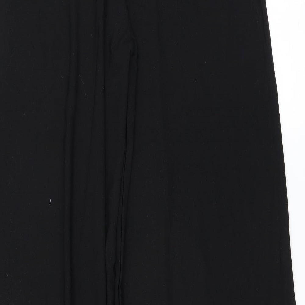 PRETTYLITTLETHING Womens Black   Trousers  Size 12 L33 in - wide leg