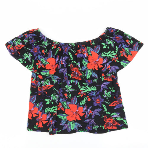 Primark Womens Black Floral  Basic Blouse Size 6