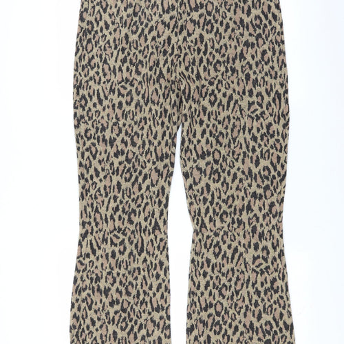F&F Womens Brown Animal Print  Trousers  Size 14 L32 in - bootcut