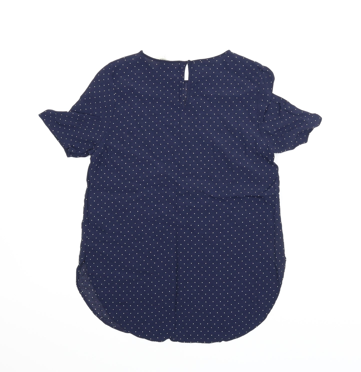 H&M Womens Blue   Basic Blouse Size 8  - Dotted
