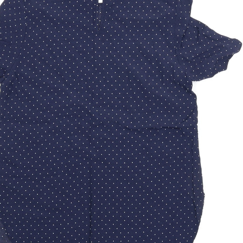 H&M Womens Blue   Basic Blouse Size 8  - Dotted